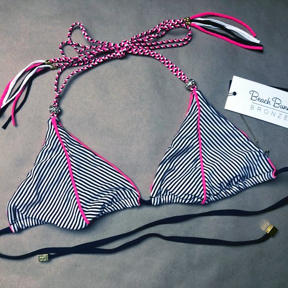 Beach Bunny Swimwear Too Close Triangle Top (M) - Picture 1 of 6